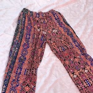 Wide leg tribal print pants